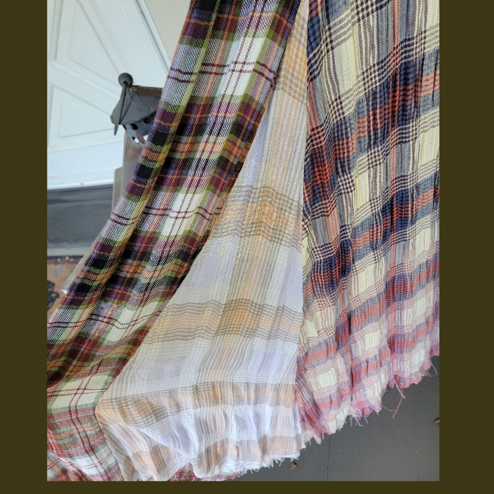Free People Plaid Maxi Dress - Blue and Brown - Picture 12 of 16
